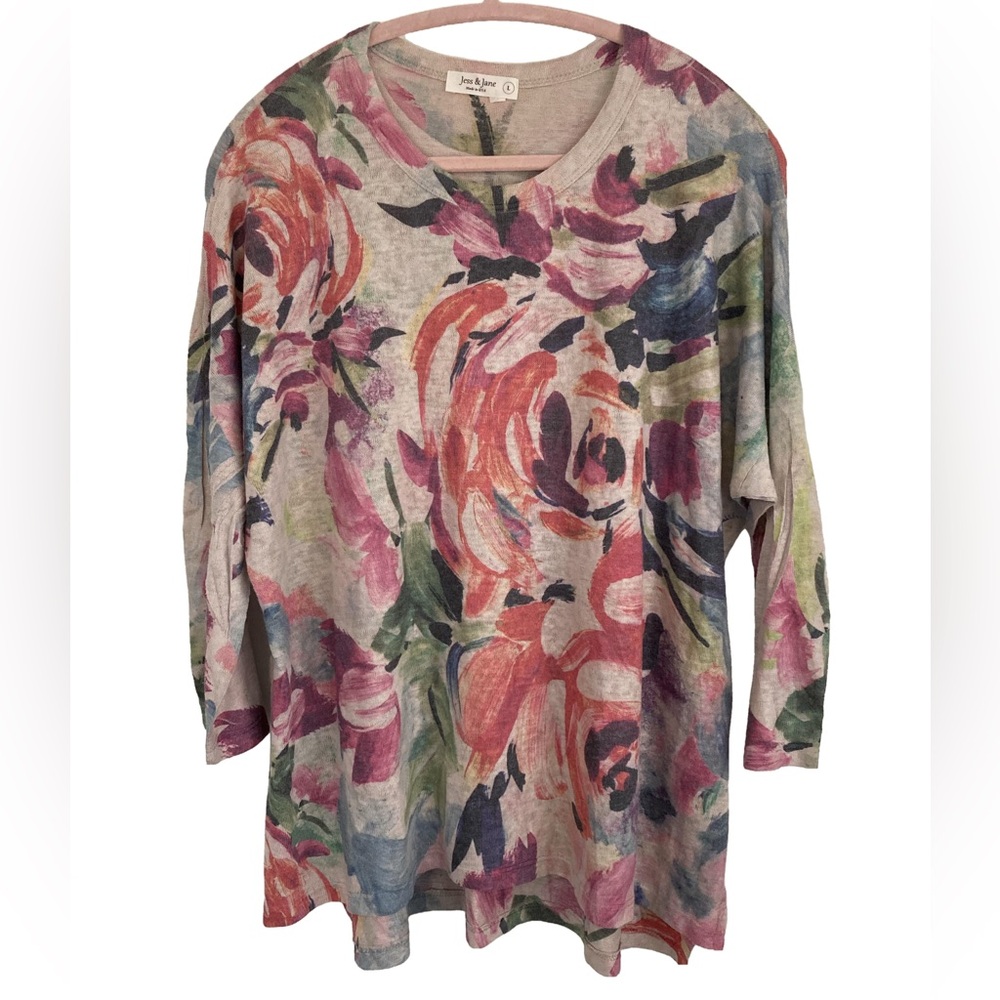 Jess & Jane Sonata High Low Lightweight Sweater Knit Dolman Sleeve Tunic – Large